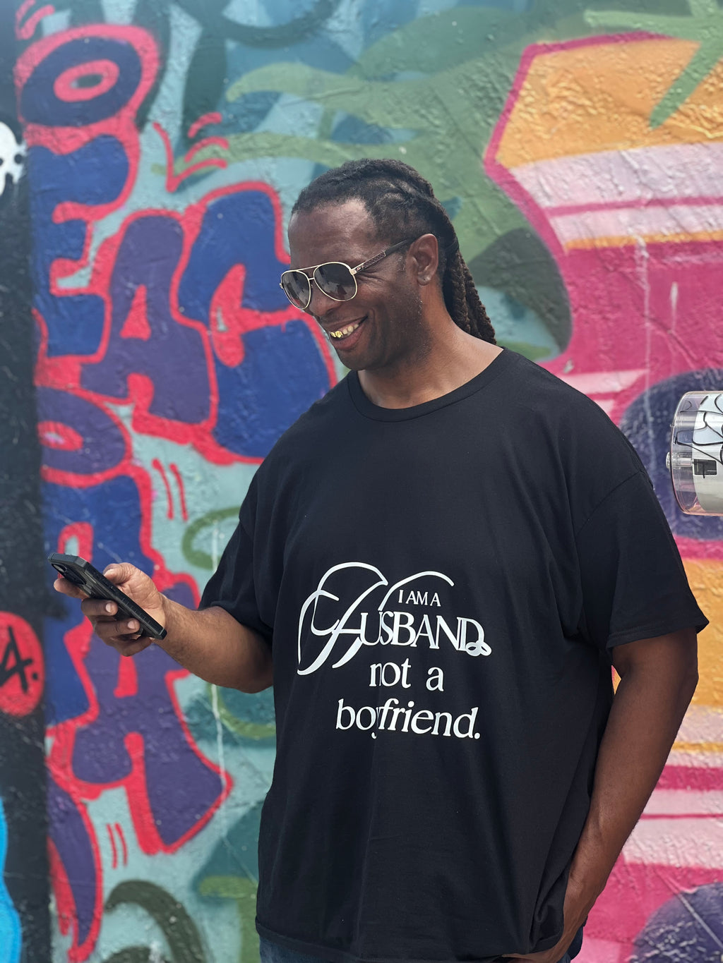 I AM A HUSBAND NOT A BOYFRIEND 	( BLACK SHIRT )